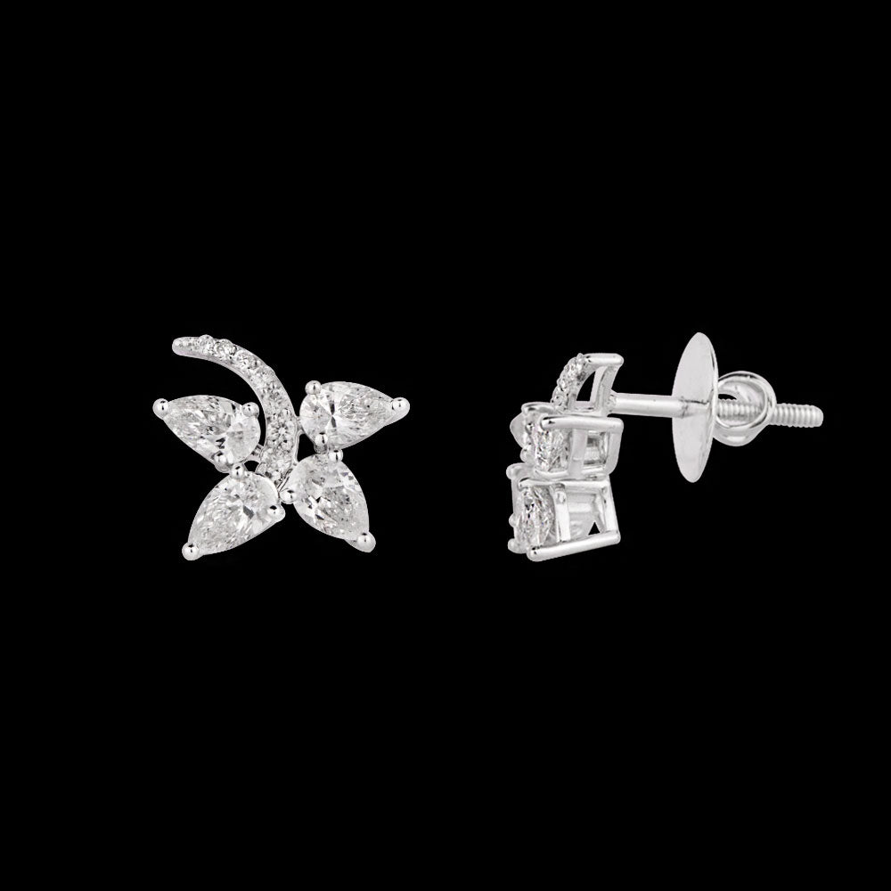 18K White Gold Diamond Earrings - 1.203ct VS-SI-FG