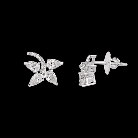 18K White Gold Diamond Earrings - 1.203ct VS-SI-FG