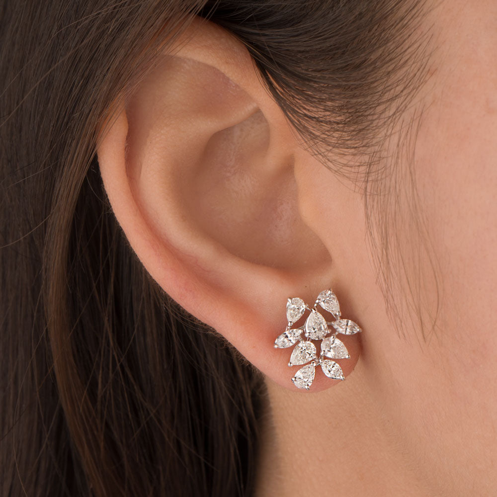 18K White Gold Diamond Earrings - 2.32ct VS-SI-GH