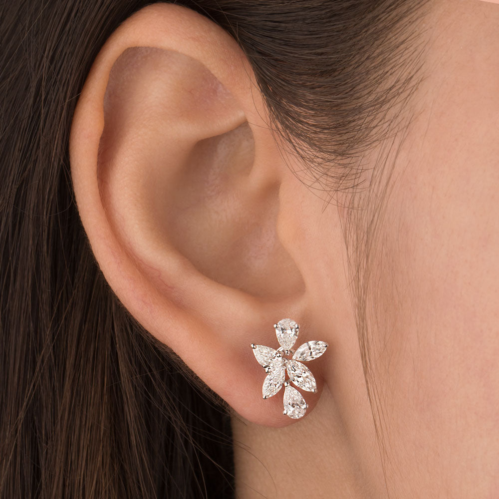 18K White Gold Diamond Earrings - 1.58ct VS-SI-GH