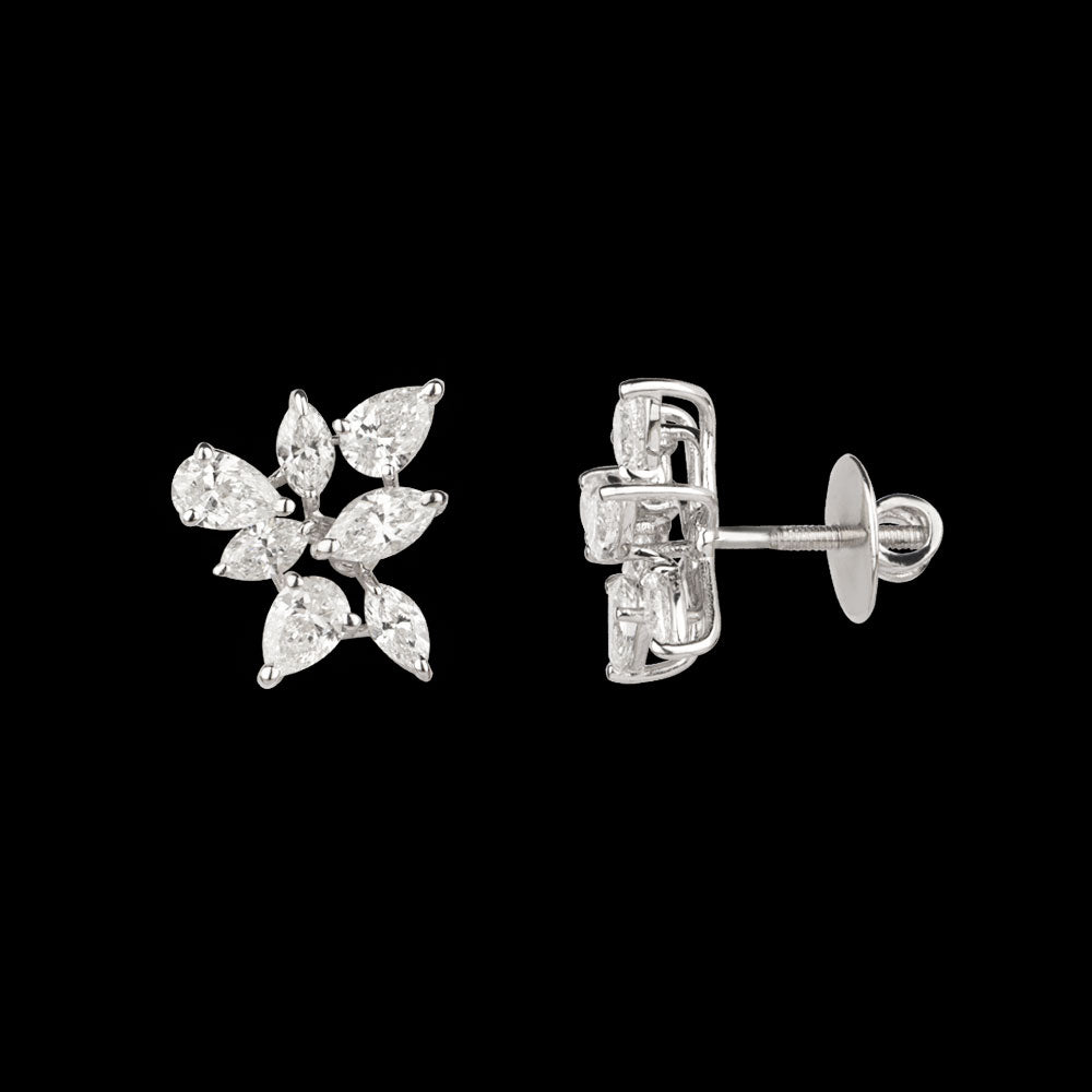 18K White Gold Diamond Earrings - 1.86ct VS-SI-FG