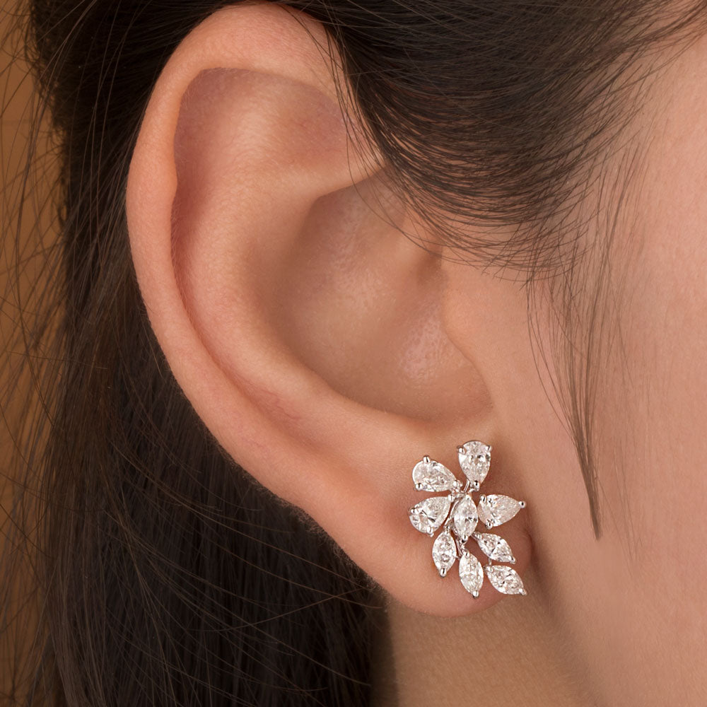 18K White Gold Diamond Earrings - 1.91ct VVS-VS-FG