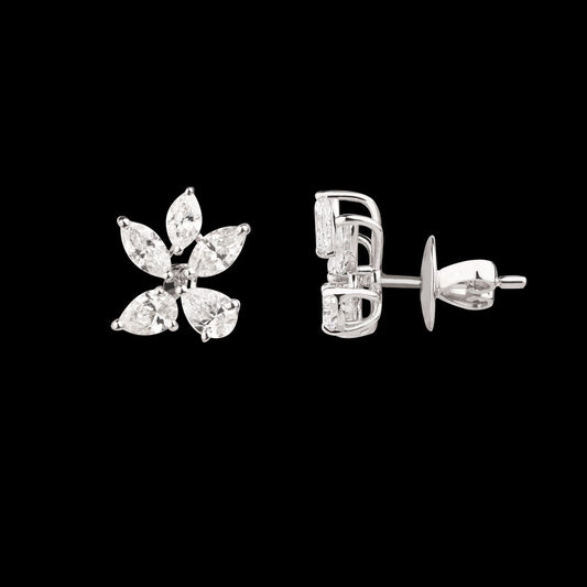 18K White Gold Diamond Earrings - 1.49ct VVS-VS-FG