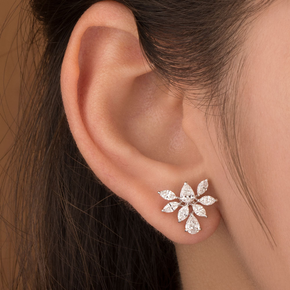 18K White Gold Diamond Earrings - 1.71ct VS-SI-FG