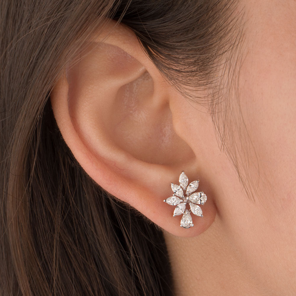 18K White Gold Diamond Earrings - 1.56ct VS-SI-FG