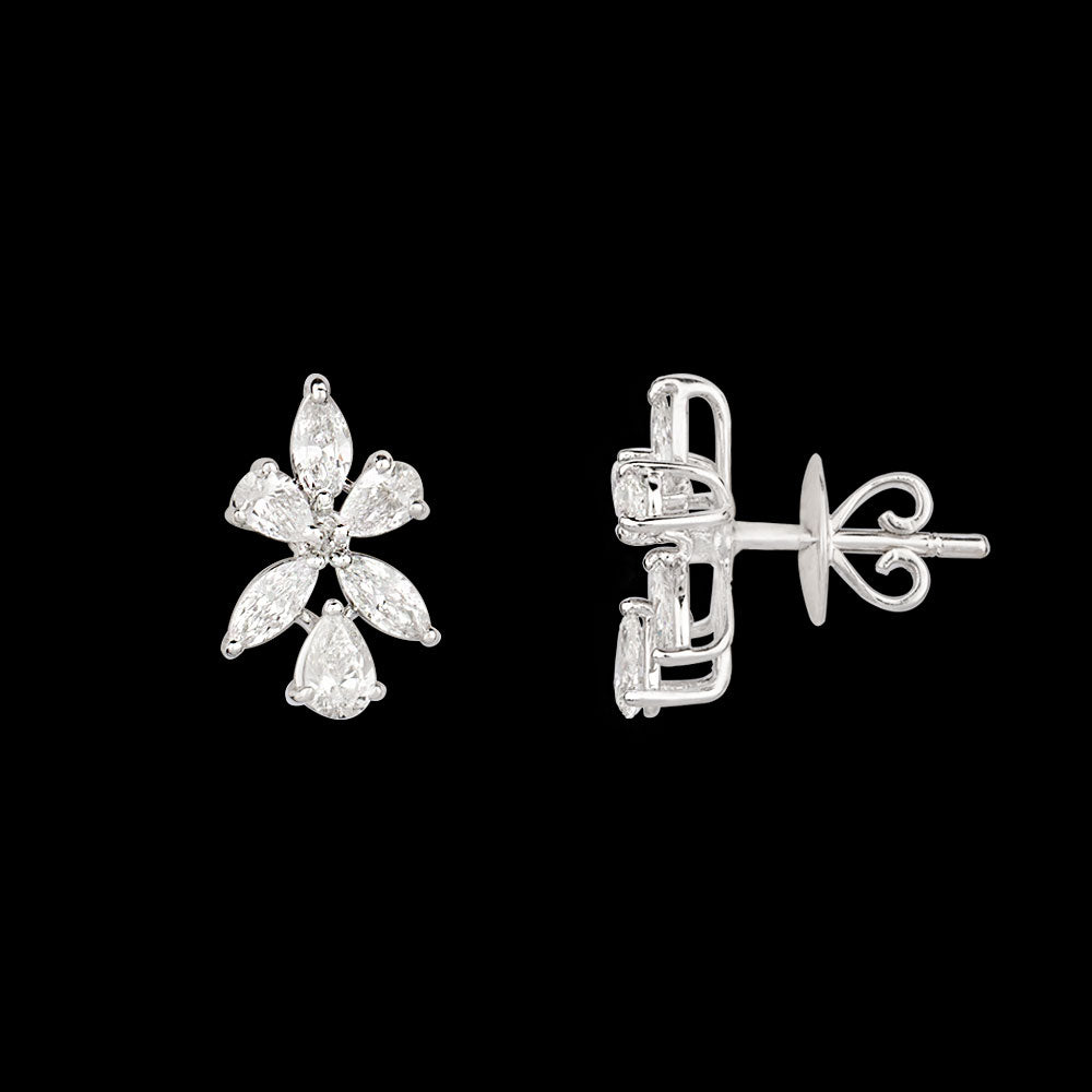 18K White Gold Diamond Earrings - 1.53ct VS-SI-FG