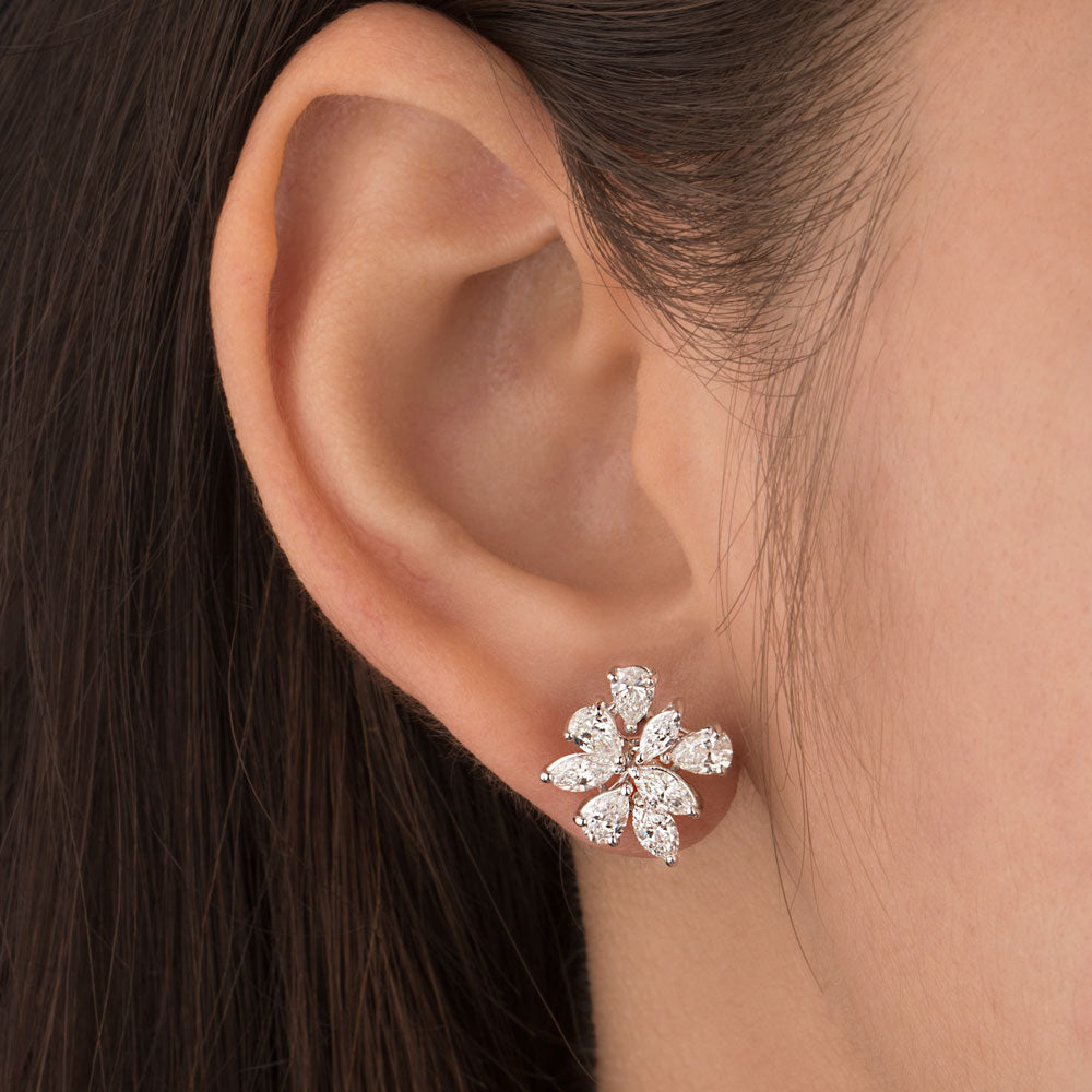 18K White Gold Diamond Earrings - 2.19ct VS-SI-GH
