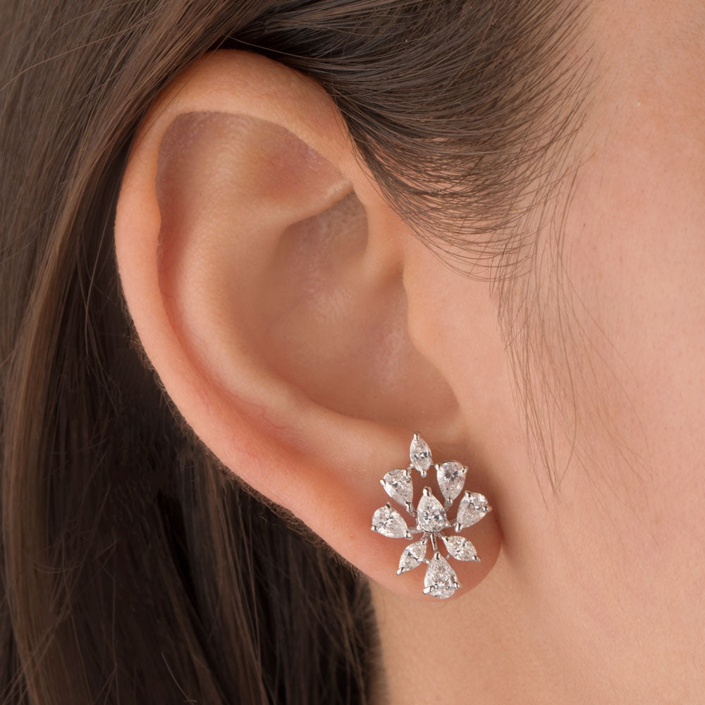18K White Gold Diamond Earrings - 2.17ct VS-SI-FG