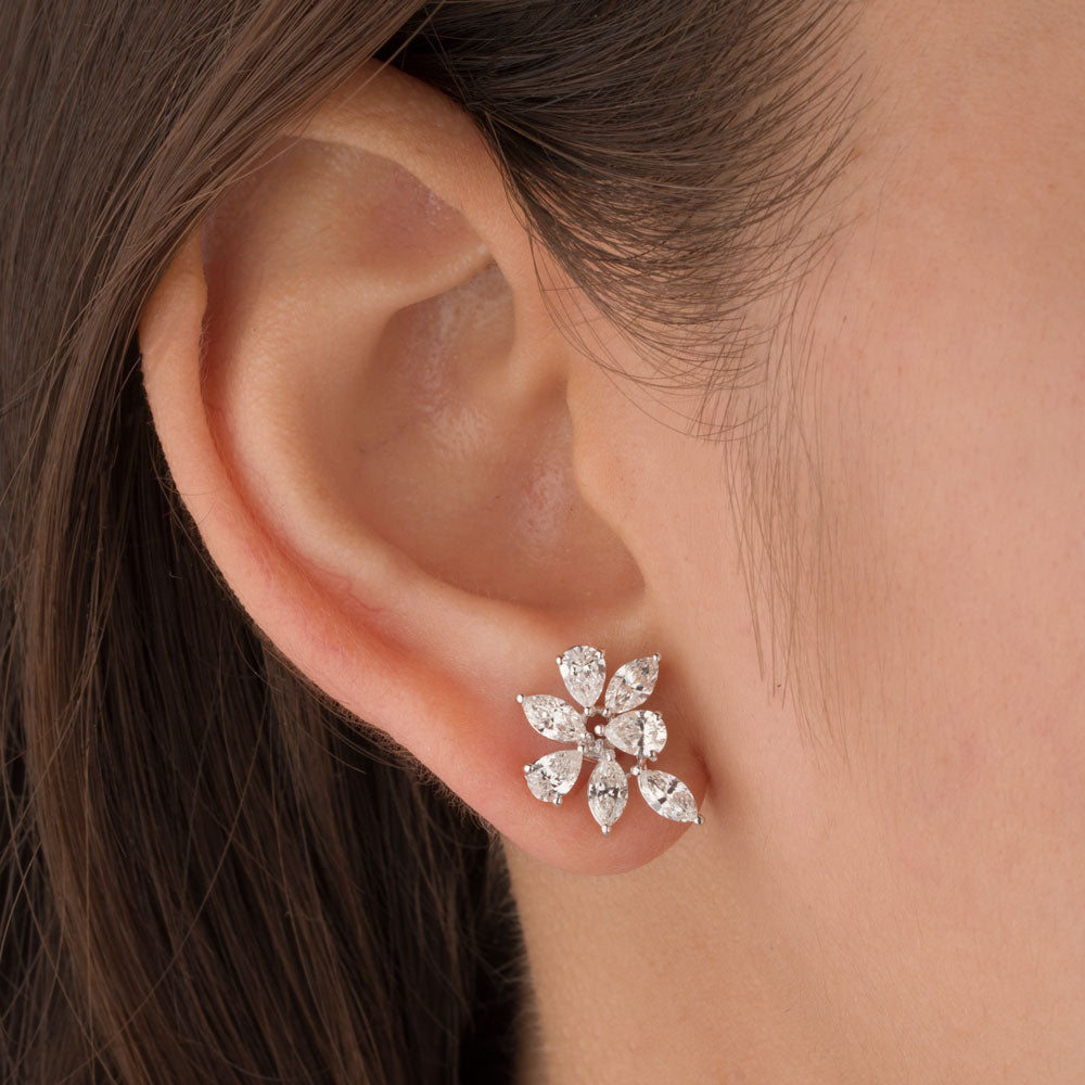 18K White Gold Diamond Earrings - 2.18ct VS-SI-GH