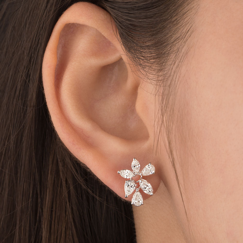 18K White Gold Diamond Earrings - 1.94ct VS-SI-GH