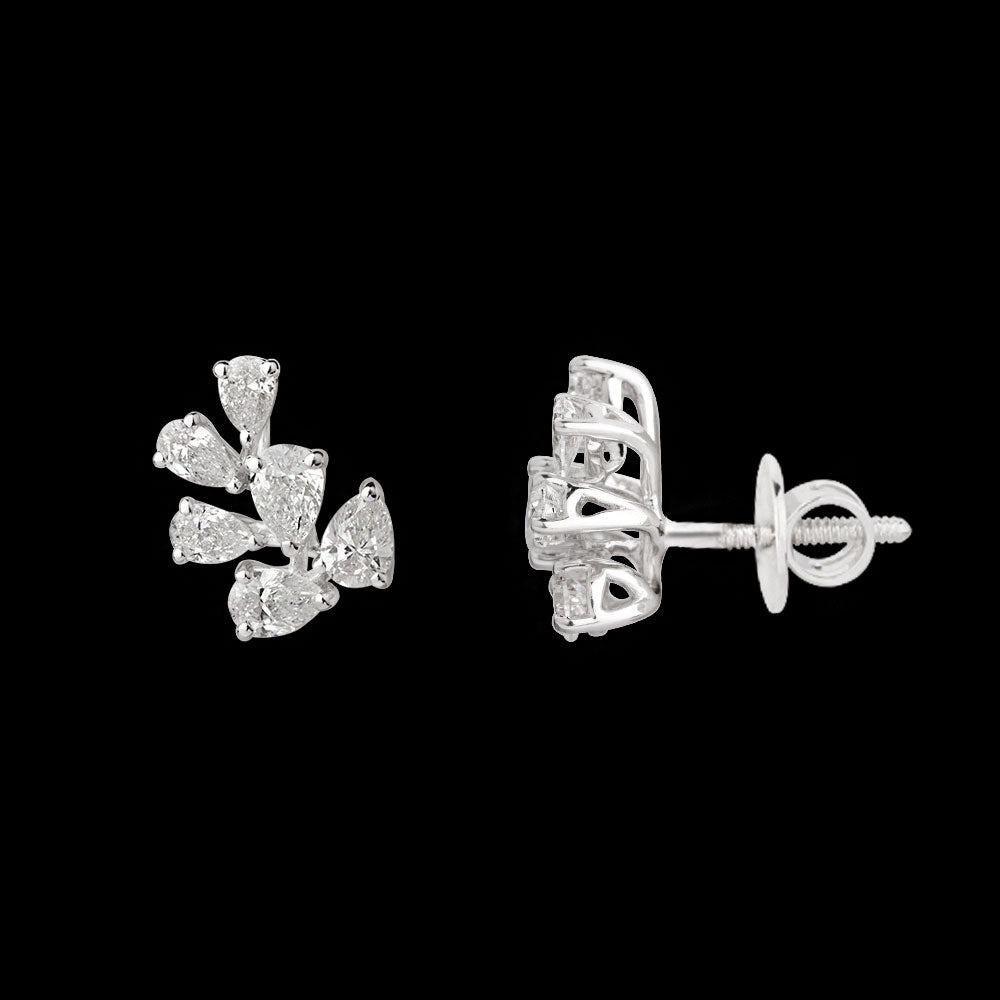 18K White Gold Diamond Earrings - 1.36ct VS-SI-FG