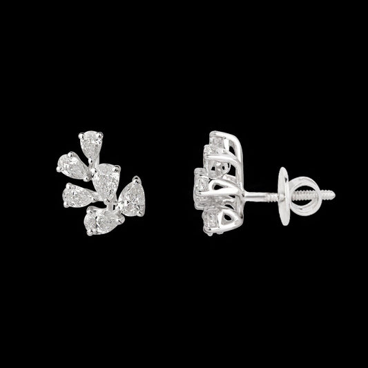 18K White Gold Diamond Earrings - 1.36ct VS-SI-FG