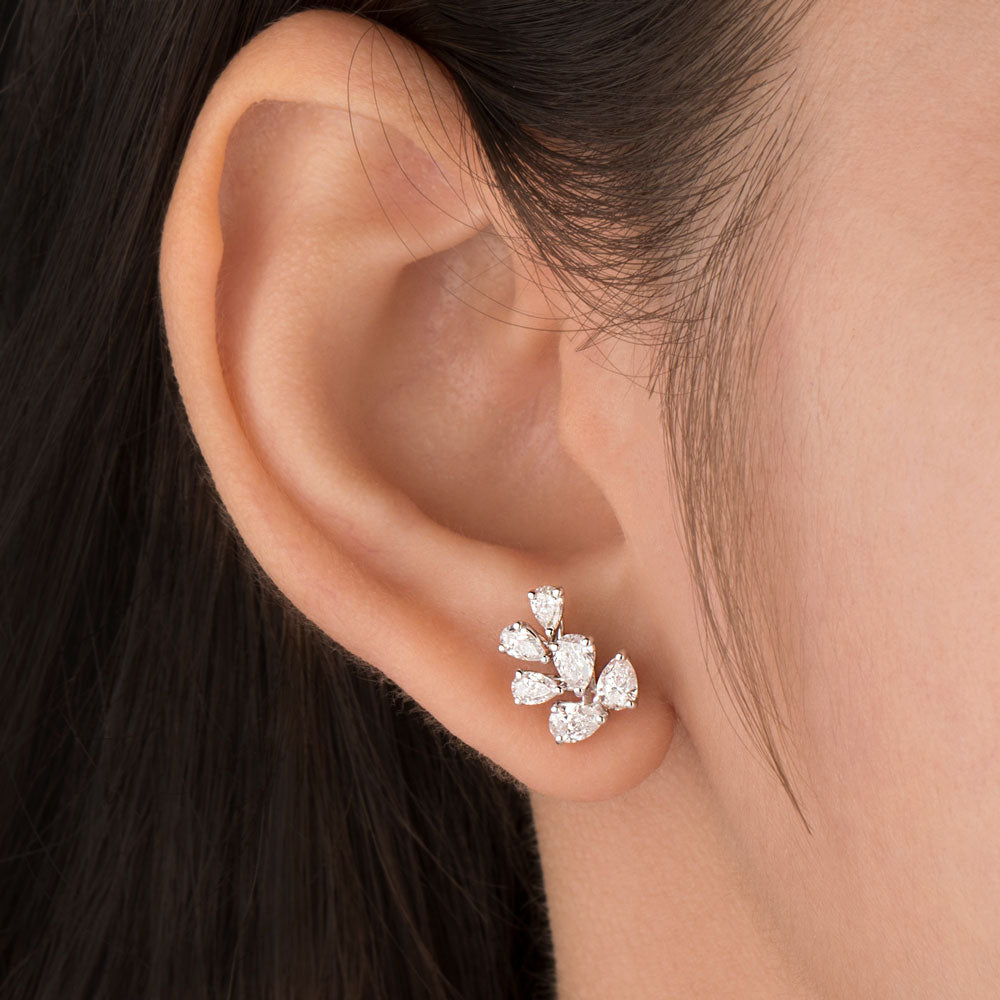 18K White Gold Diamond Earrings - 1.36ct VS-SI-FG