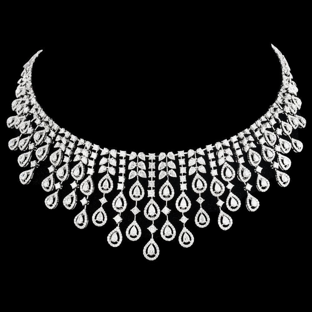 18K White Gold Diamond Necklace - 23.632ct VS-SI-EF