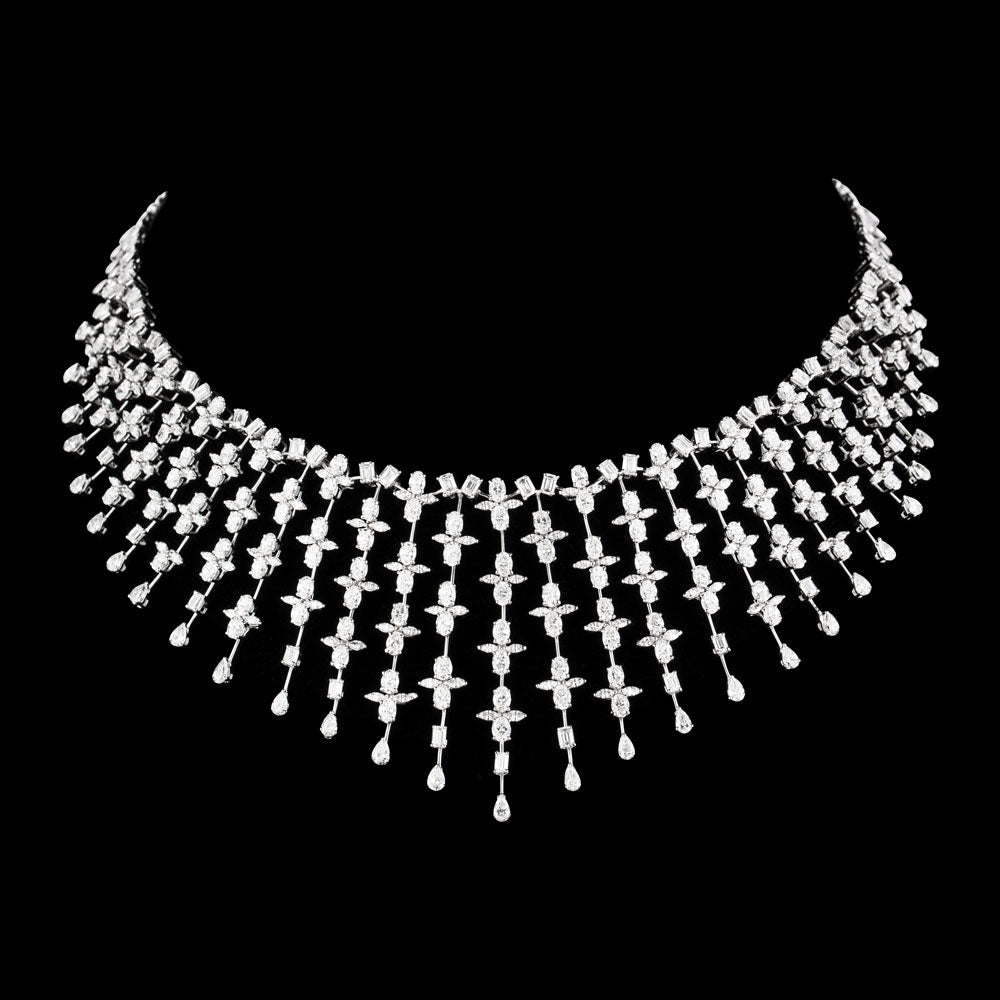 18K White Gold Diamond Necklace - 24.74ct VVS-EF