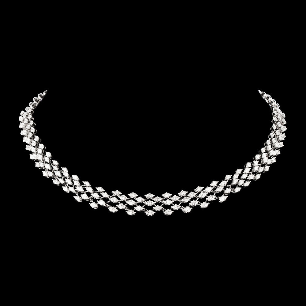 18K White Gold Diamond Necklace - 10.72ct VVS-VS-HI
