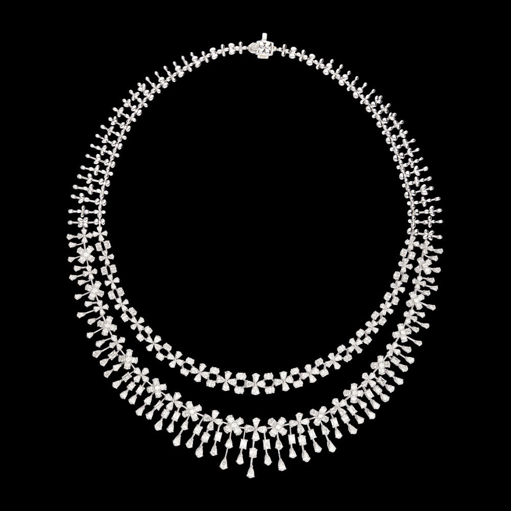 18K White Gold Diamond Necklace - 22.244ct VVS-EF