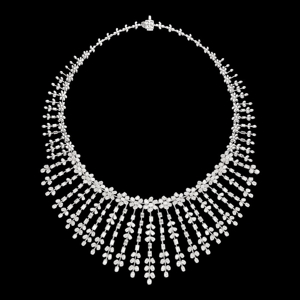 18K White Gold Diamond Necklace - 31.18ct VVS-EF