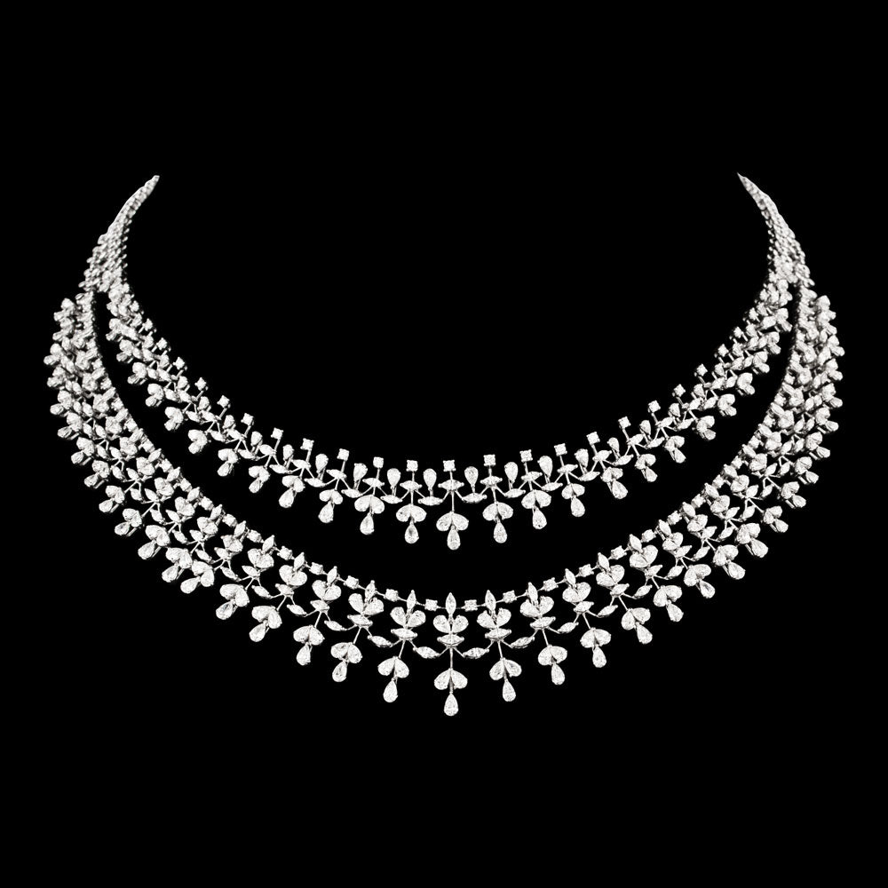 18K White Gold Diamond Necklace - 20.06ct VVS-EF