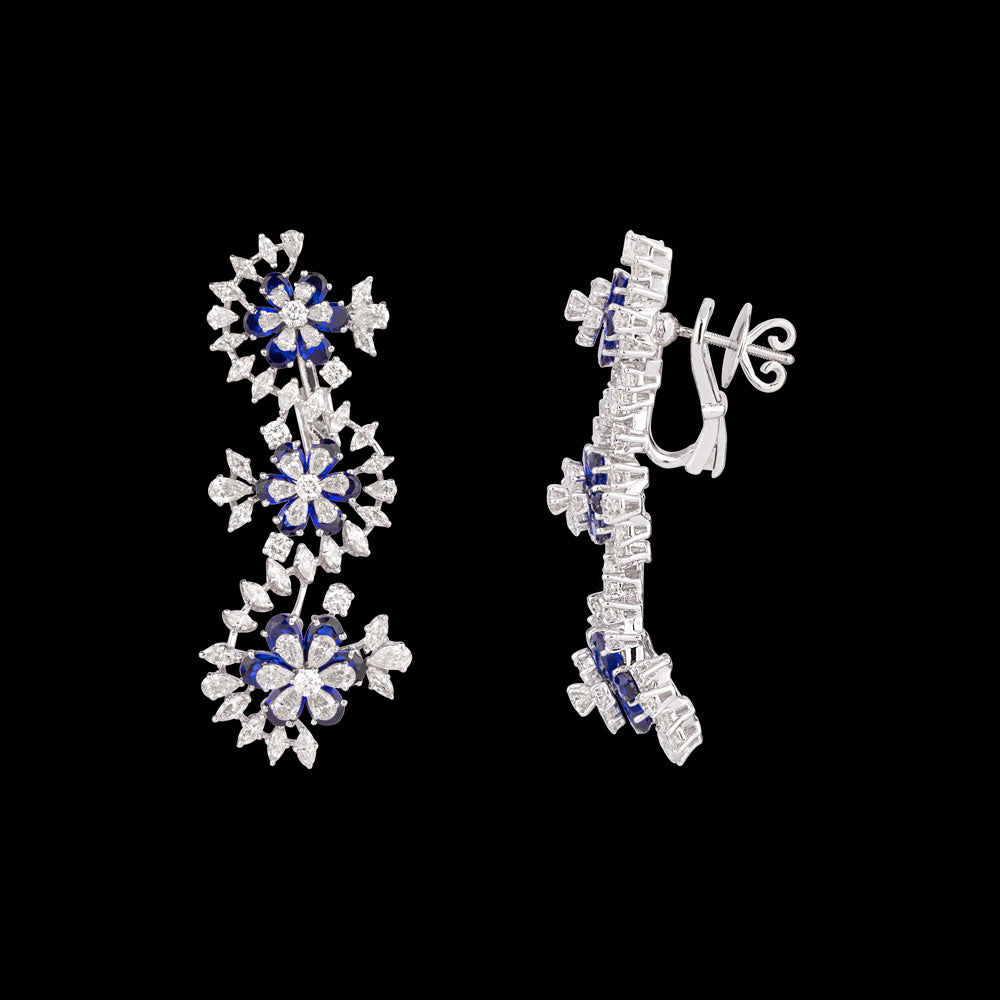 18K White Gold Diamond Jewellery - 6.312ct VVS-VS-HI with Colour Stones