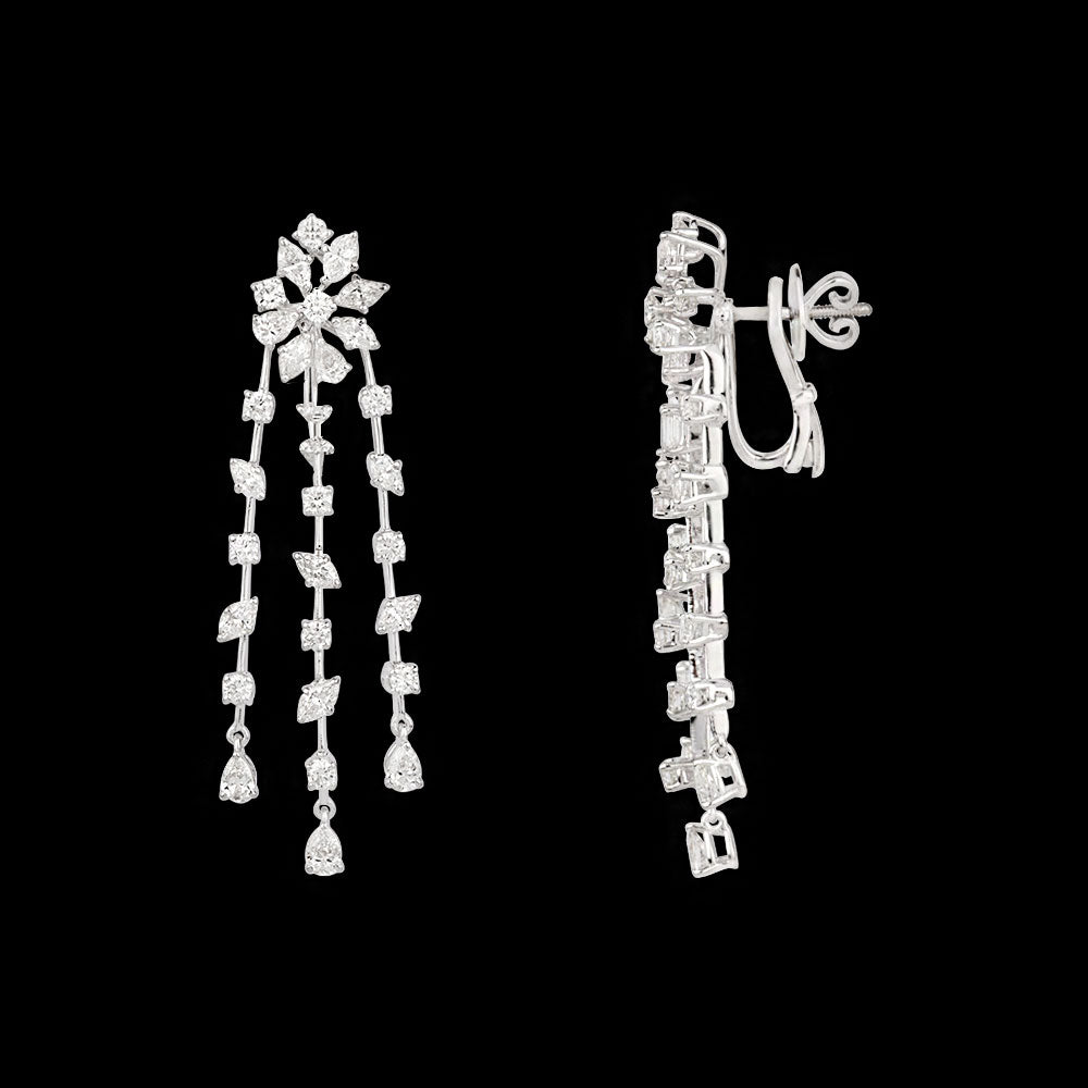 18K White Gold Diamond Jewellery - 5.553ct VVS-VS-HI with Colour Stones
