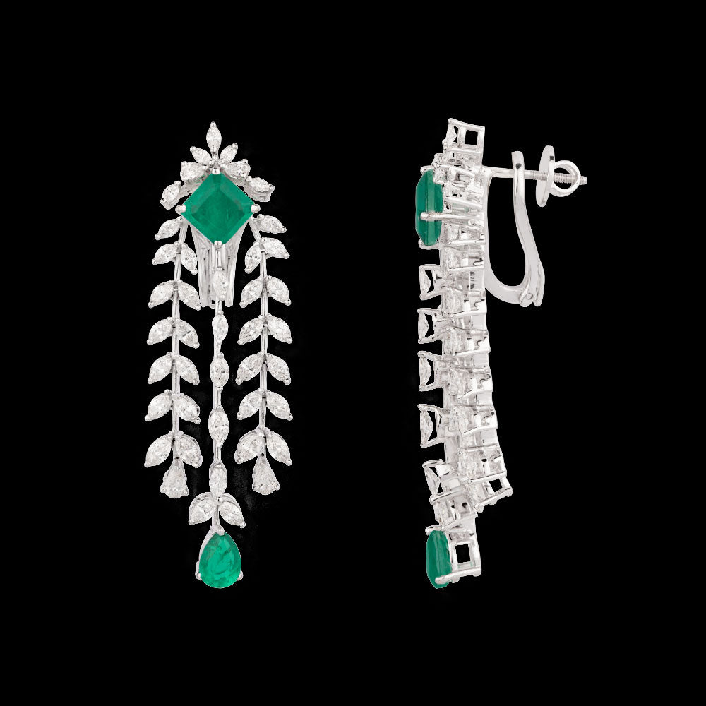 18K White Gold Diamond Jewellery - 5.53ct VVS-VS-GH with Colour Stones