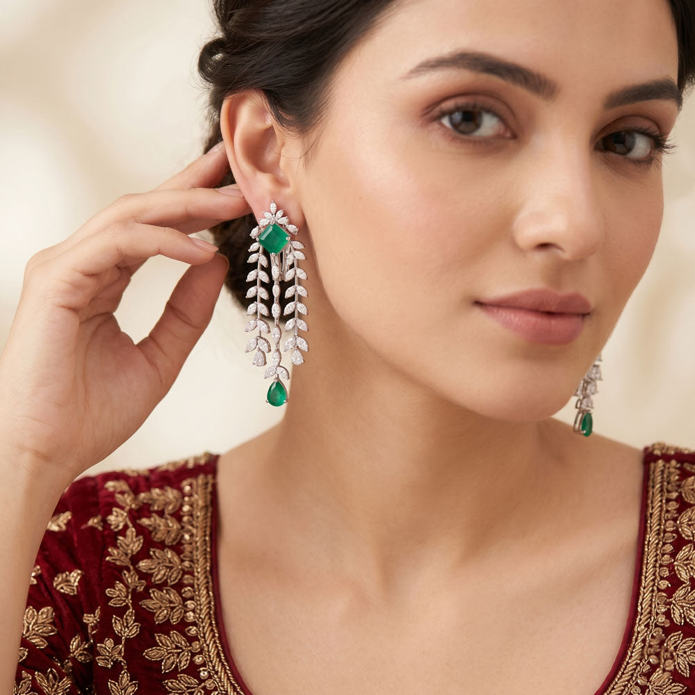18K White Gold Diamond Jewellery - 5.53ct VVS-VS-GH with Colour Stones