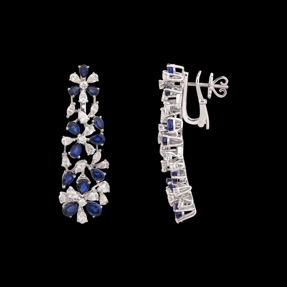 18K White Gold Diamond Pendant - 4.755ct VVS-VS-HI with Colour Stones