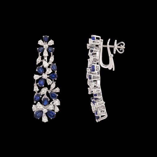 18K White Gold Diamond Pendant - 4.755ct VVS-VS-HI with Colour Stones