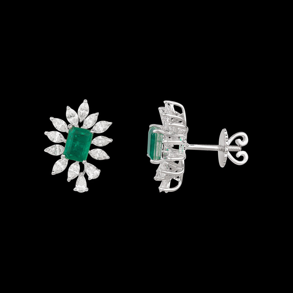 18K White Gold Diamond Pendant - 2.15ct VVS-VS-GH with Colour Stones