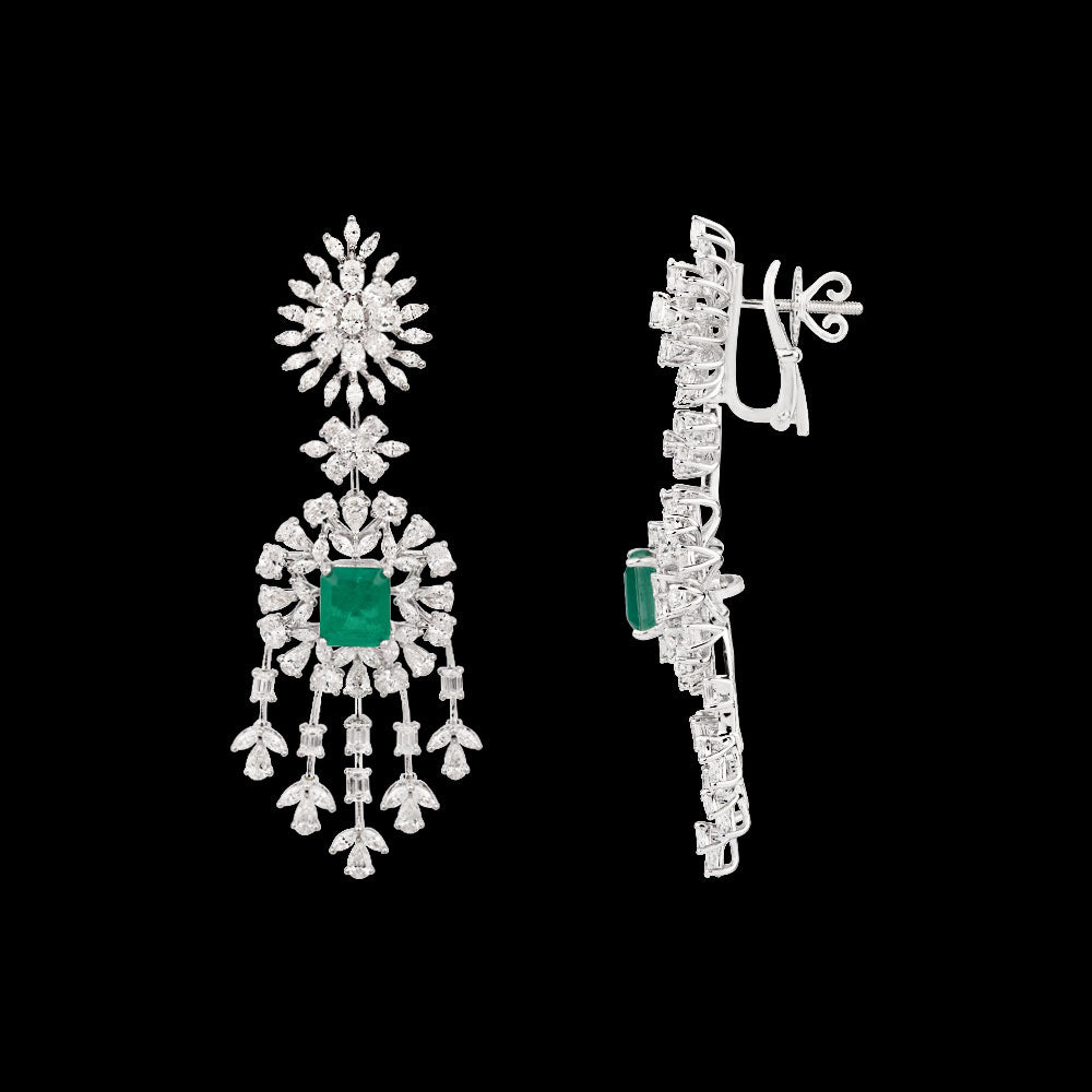 18K White Gold Diamond Pendant - 8.814ct VVS-EF with Colour Stones
