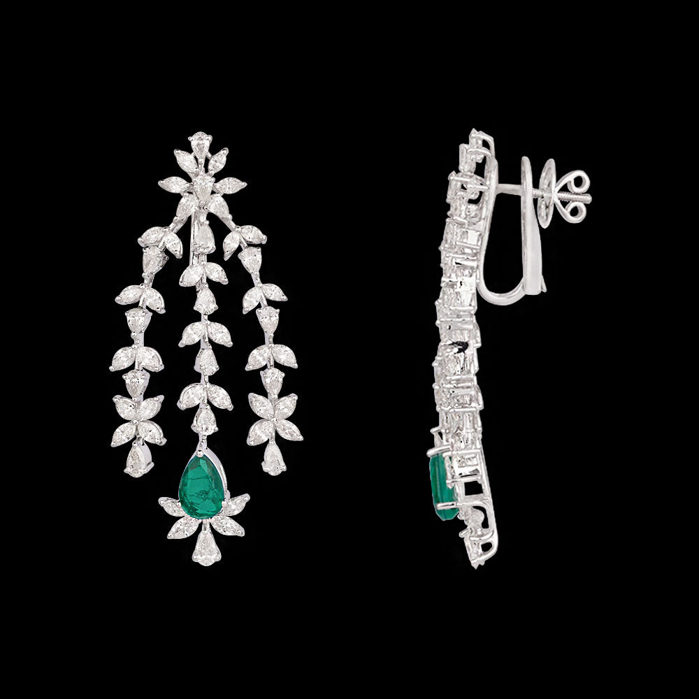 18K White Gold Diamond Jewellery - 7.6ct VVS-VS-HI with Colour Stones