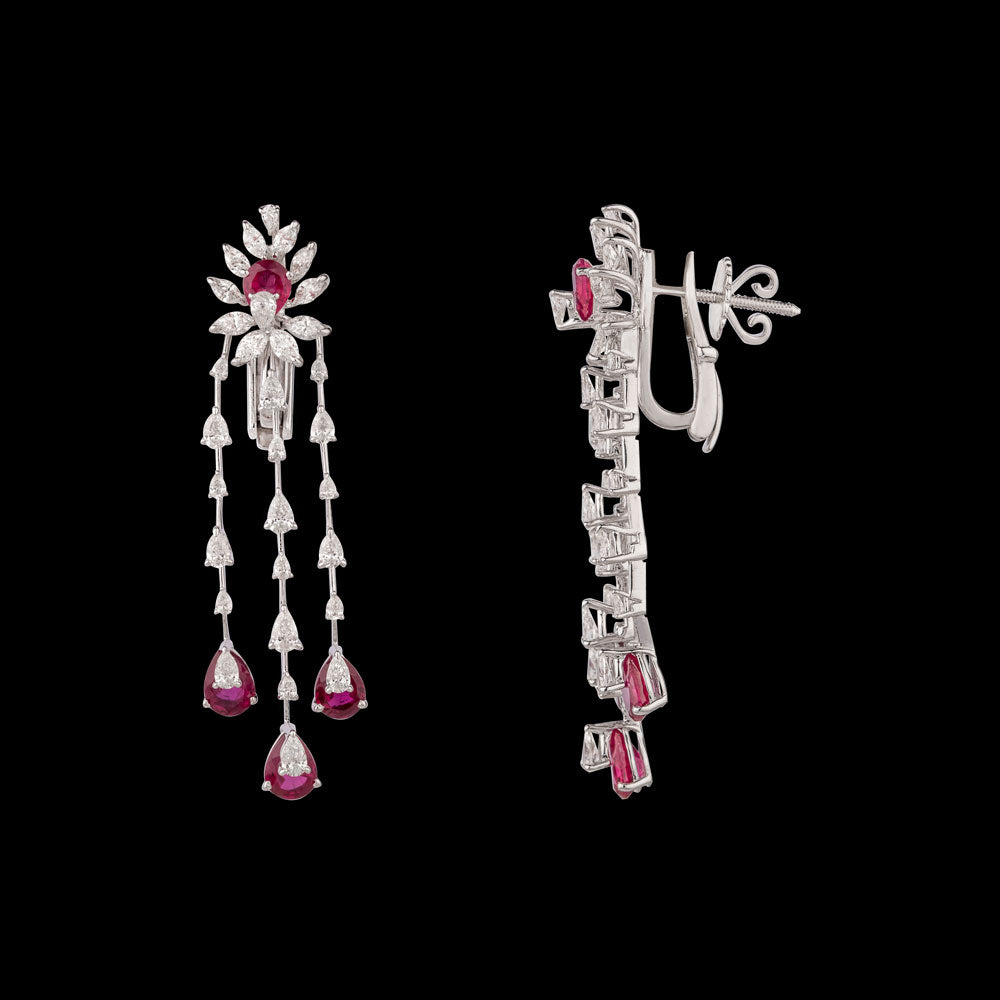 18K White Gold Diamond Jewellery - 3.49ct VVS-VS-HI with Colour Stones