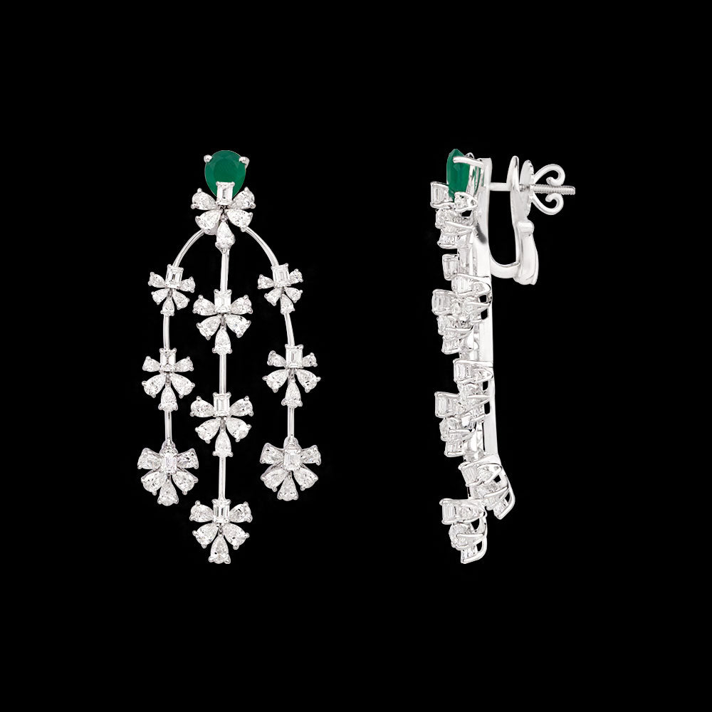 18K White Gold Diamond Jewellery - 8.94ct VVS-VS-EF with Colour Stones