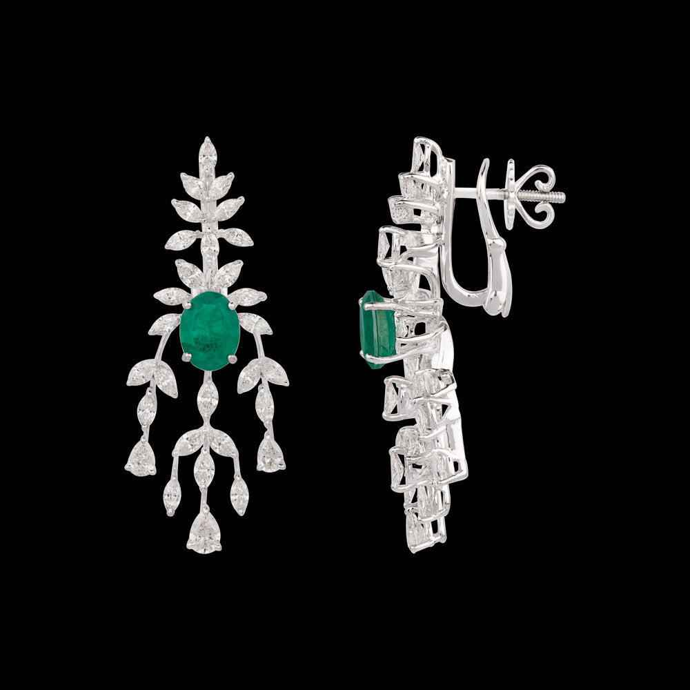 18K White Gold Diamond Jewellery - 4.83ct VVS-VS-HI with Colour Stones