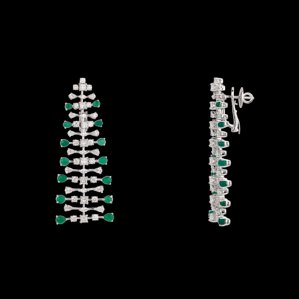 18K White Gold Diamond Jewellery - 7.152ct VVS-VS-HI with Colour Stones