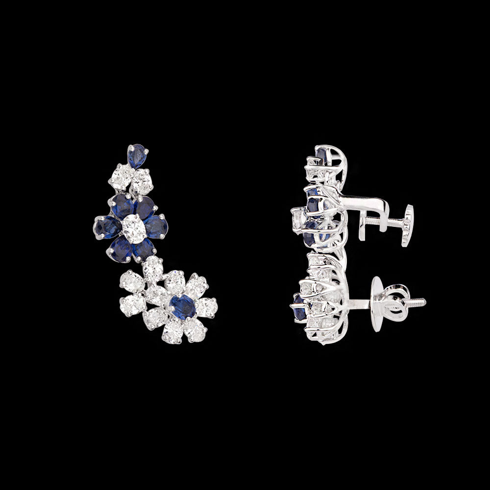 18K White Gold Diamond Jewellery - 2.63ct VVS-VS-EF with Colour Stones