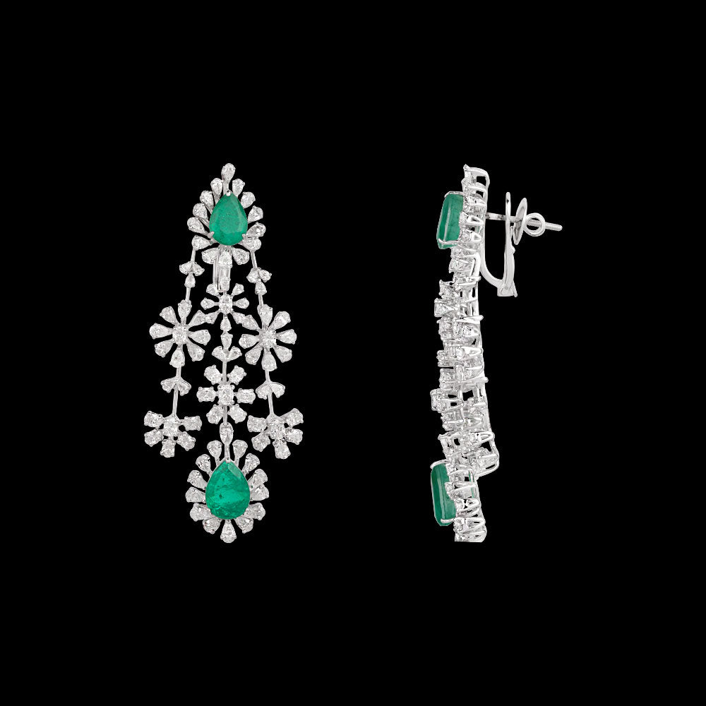 18K White Gold Diamond Jewellery - 11.02ct VVS-EF with Colour Stones