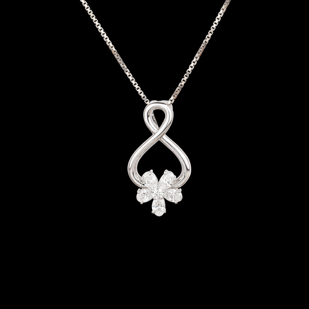 18K White Gold Diamond Pendant - 0.599ct VS-SI-EF
