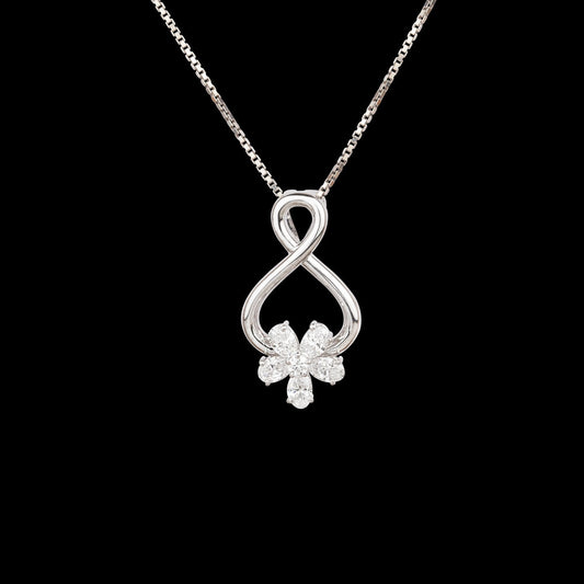 18K White Gold Diamond Pendant - 0.599ct VS-SI-EF