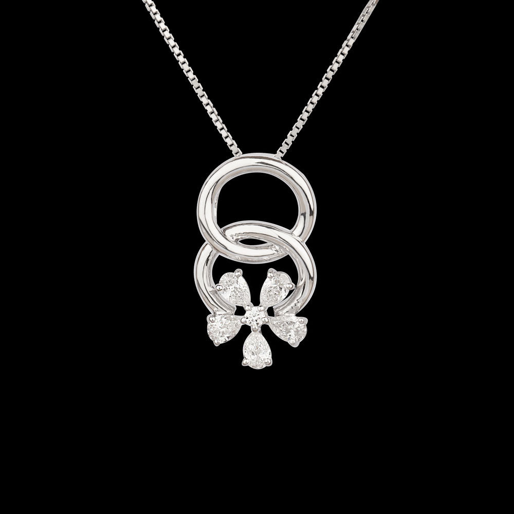 18K White Gold Diamond Pendant - 0.747ct VS-SI-EF