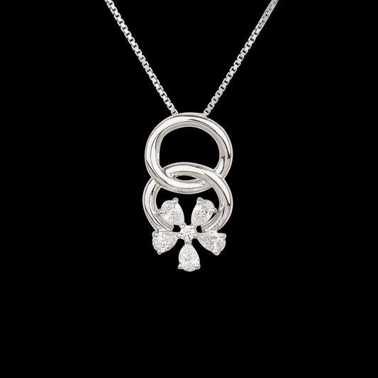 18K White Gold Diamond Pendant - 0.747ct VS-SI-EF