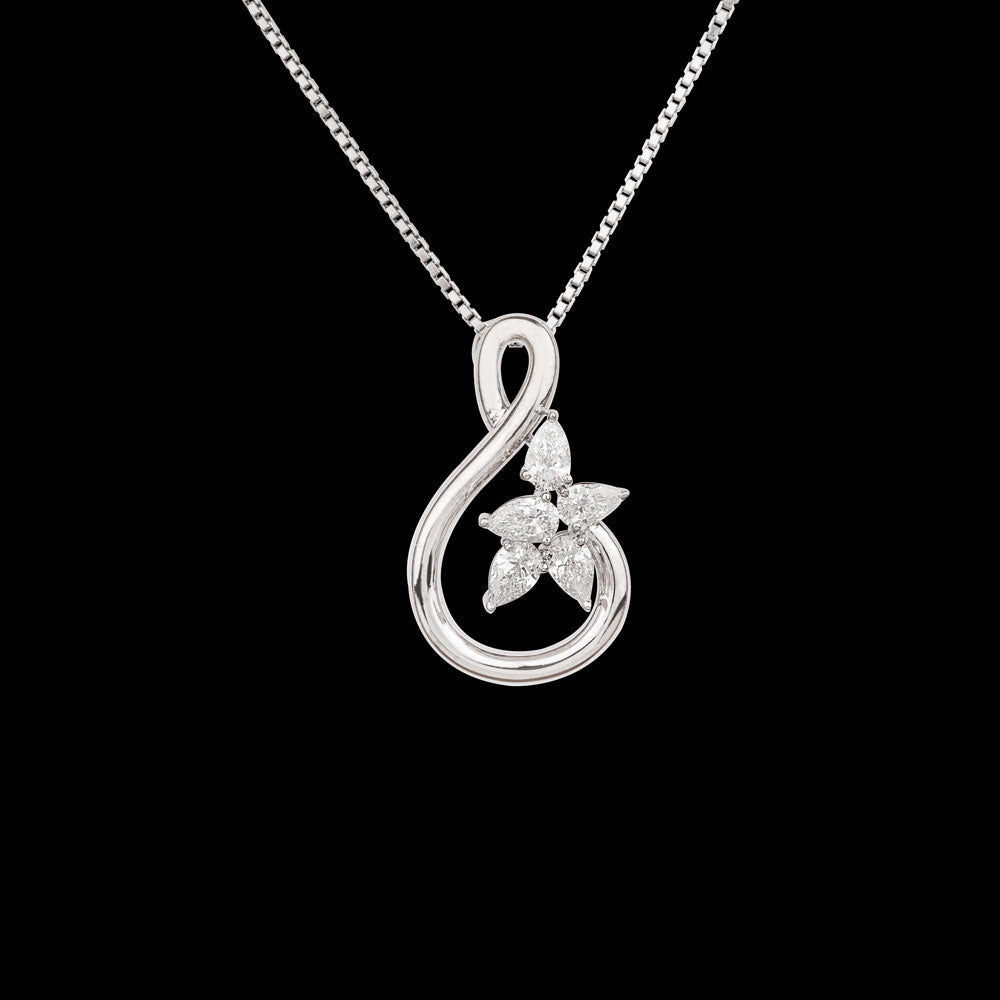 18K White Gold Diamond Pendant - 0.56ct VS-SI-EF