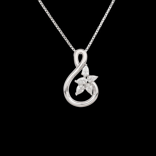 18K White Gold Diamond Pendant - 0.56ct VS-SI-EF