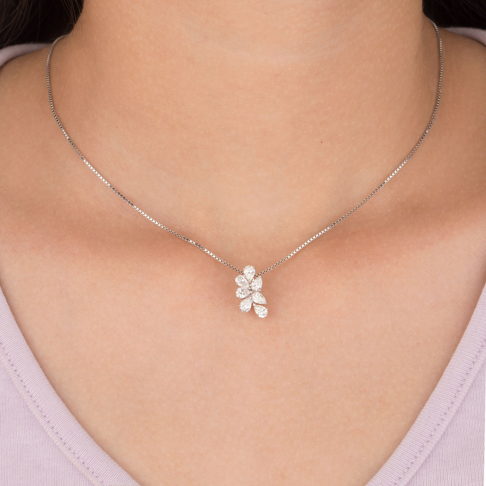18K White Gold Diamond Pendant - 1.03ct VS-SI-FG