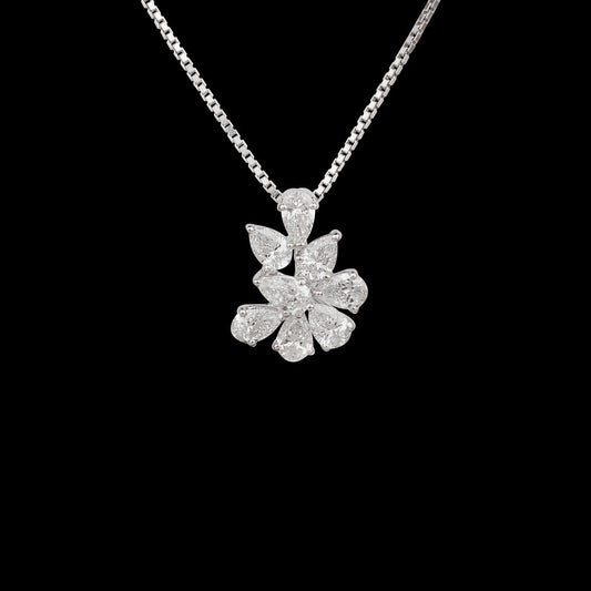 18K White Gold Diamond Pendant - 1.18ct VS-SI-FG