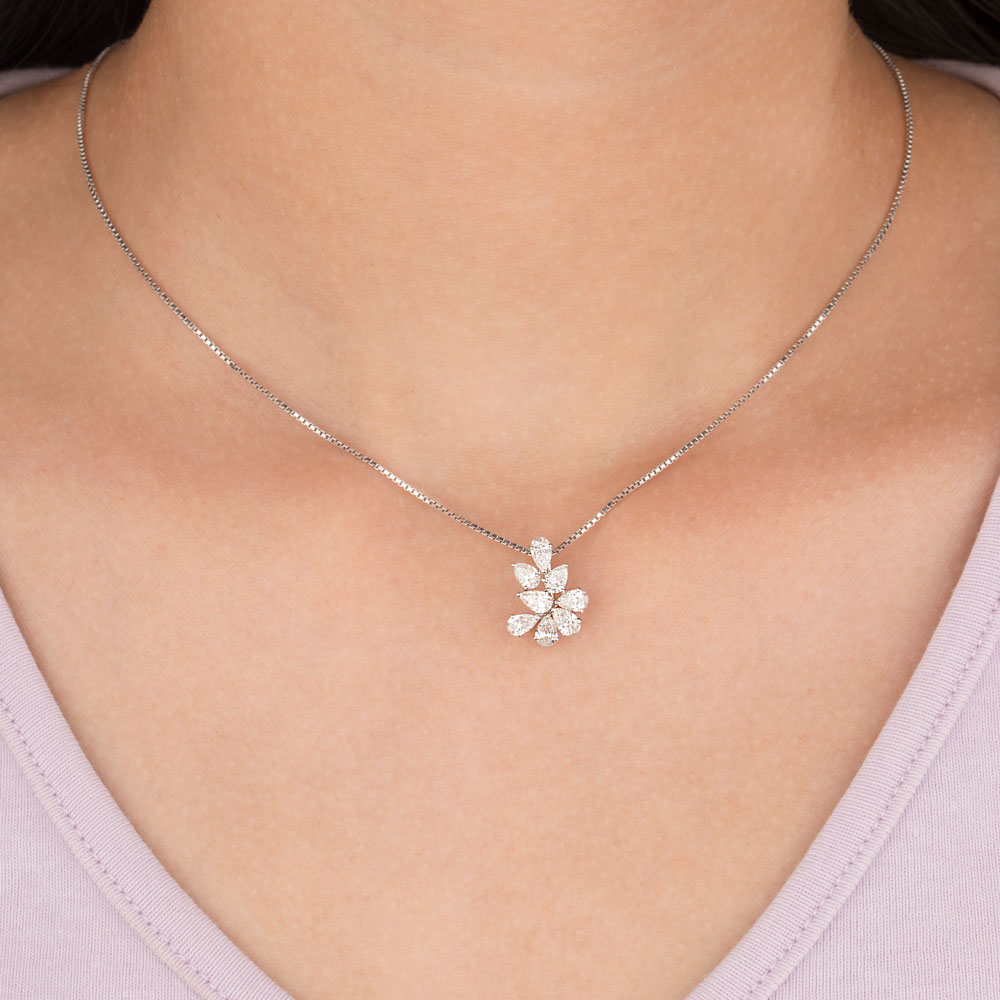 18K White Gold Diamond Pendant - 1.18ct VS-SI-FG