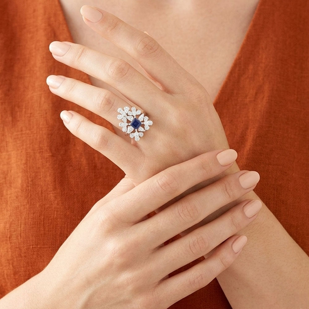 18K White Gold Diamond Ring - 3.27ct VS-SI-GH with Colour Stones