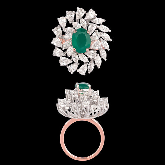 18K White Gold Diamond Ring - 3.16ct VS-SI-FG with Colour Stones