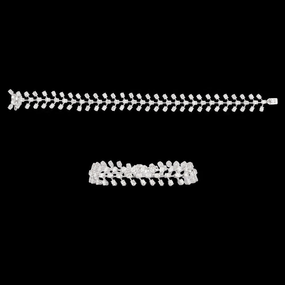 18K White Gold Diamond Bracelet - 7.62ct VS-SI-EF